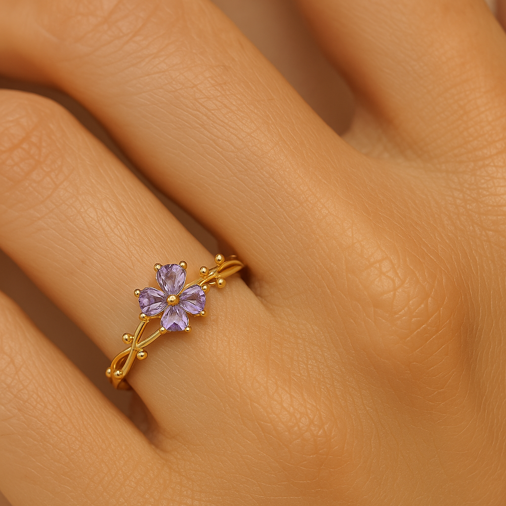 Amethyst Blossom Ring